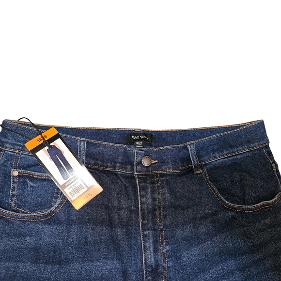 Women's Blue Wide-Leg Jeans - Picture 3 of 4